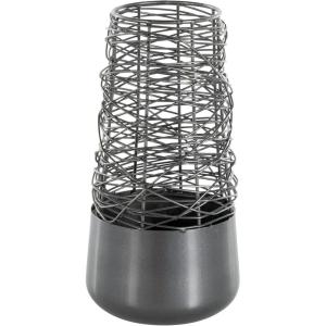 image:imageDeco 79 Metal Abstract Decorative Vase Intertwined Wire Centerpiece Vase with Solid Matte Base Vase for Home Decoration 6 x 6 x 12 Black6 x 6 x 12
