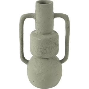 image:imageDeco 79 Paper Mache Decorative Vase Abstract Textured Centerpiece Vase with Squared Handles Flower Vase for Home Decoration 9 x 7 x 16 Light GrayCONVENIENTLY SIZED