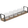 image:imageDeco 79 Industrial Metal Rectangle Hurricane Lamp 28 x 5 x 5 Brown