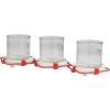 image:imageDeco 79 Metal Buoy Distressed 3 Linked Candle Holder with White Wood Accents 19 x 7 x 5 RedRed