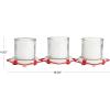 image:imageDeco 79 Metal Buoy Distressed 3 Linked Candle Holder with White Wood Accents 19 x 7 x 5 RedRed