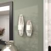 image:imageDeco 79 Stainless Steel Metal 2 Candle Wall Sconce Set of 2 19 14H SilverSilver