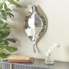image:imageDeco 79 Stainless Steel Metal Leaf Slim Wall Sconce with Hammered Design 12 x 6 x 24 Silver