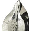 image:imageDeco 79 Stainless Steel Metal Leaf Slim Wall Sconce with Hammered Design 12 x 6 x 24 Silver