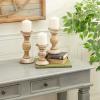 image:imageDeco 79 Wood Solid Candle Holder Set of 3 10 8 6H Light BrownLight Brown