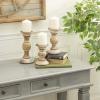 image:imageDeco 79 Wood Solid Candle Holder Set of 3 10 8 6H Light BrownLight Brown