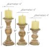 image:imageDeco 79 Wood Solid Candle Holder Set of 3 10 8 6H Light BrownLight Brown