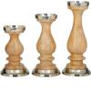 image:imageThe Novogratz Wood Candle Holder Set of 3 12 10 8 H Silver