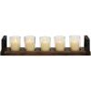 image:imageDeco 79 Industrial Metal Rectangle Hurricane Lamp 28 x 5 x 5 Brown