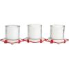 image:imageDeco 79 Metal Buoy Distressed 3 Linked Candle Holder with White Wood Accents 19 x 7 x 5 RedRed