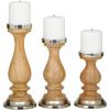 image:imageThe Novogratz Wood Candle Holder Set of 3 12 10 8 H Silver