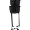 image:imageCosmoLiving by Cosmopolitan Metal Round Planter with Removable Stand Set of 2 31 25H SilverBlack
