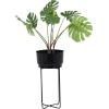 image:imageCosmoLiving by Cosmopolitan Metal Round Planter with Removable Stand Set of 2 31 25H SilverBlack