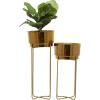 image:imageCosmoLiving by Cosmopolitan Metal Round Planter with Removable Stand Set of 2 31 25H SilverGold