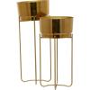 image:imageCosmoLiving by Cosmopolitan Metal Round Planter with Removable Stand Set of 2 31 25H SilverGold