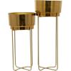 image:imageCosmoLiving by Cosmopolitan Metal Round Planter with Removable Stand Set of 2 31 25H SilverGold
