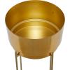 image:imageCosmoLiving by Cosmopolitan Metal Round Planter with Removable Stand Set of 2 31 25H SilverGold
