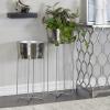 image:imageCosmoLiving by Cosmopolitan Metal Round Planter with Removable Stand Set of 2 31 25H SilverSilver