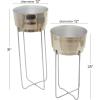 image:imageCosmoLiving by Cosmopolitan Metal Round Planter with Removable Stand Set of 2 31 25H SilverSilver