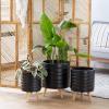 image:imageDeco 79 Magnesium Oxide Round Planter Set of 3 18 16 14H GrayBlack