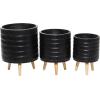 image:imageDeco 79 Magnesium Oxide Round Planter Set of 3 18 16 14H GrayBlack