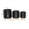 image:imageDeco 79 Magnesium Oxide Round Planter Set of 3 18 16 14H GrayBlack