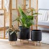 image:imageDeco 79 Magnesium Oxide Round Planter Set of 3 18 16 14H GrayBlack