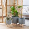 image:imageDeco 79 Magnesium Oxide Round Planter Set of 3 18 16 14H GrayGray