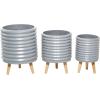 image:imageDeco 79 Magnesium Oxide Round Planter Set of 3 18 16 14H GrayGray