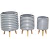 image:imageDeco 79 Magnesium Oxide Round Planter Set of 3 18 16 14H GrayGray