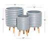 image:imageDeco 79 Magnesium Oxide Round Planter Set of 3 18 16 14H GrayGray