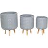 image:imageDeco 79 Magnesium Oxide Round Planter Set of 3 18 16 14H GrayGray