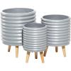 image:imageDeco 79 Magnesium Oxide Round Planter Set of 3 18 16 14H GrayGray