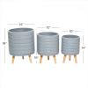 image:imageDeco 79 Magnesium Oxide Round Planter Set of 3 18 16 14H GrayWhite