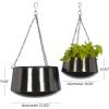 image:imageDeco 79 Metal Indoor Outdoor Wall Planter Indoor Outdoor Hanging Dome Hanging Planter with Chain Set of 2 Plant Hanger 5 7H BlackBlack