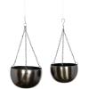 image:imageDeco 79 Metal Indoor Outdoor Wall Planter Indoor Outdoor Hanging Dome Hanging Planter with Chain Set of 2 Plant Hanger 5 7H BlackBlack
