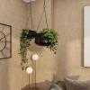 image:imageDeco 79 Metal Indoor Outdoor Wall Planter Indoor Outdoor Hanging Dome Hanging Planter with Chain Set of 2 Plant Hanger 5 7H BlackBlack