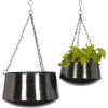 image:imageDeco 79 Metal Indoor Outdoor Wall Planter Indoor Outdoor Hanging Dome Hanging Planter with Chain Set of 2 Plant Hanger 5 7H BlackBlack