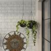 image:imageDeco 79 Metal Indoor Outdoor Wall Planter Indoor Outdoor Hanging Dome Hanging Planter with Chain Set of 2 Plant Hanger 5 7H BlackBlack