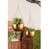 image:imageDeco 79 Metal Indoor Outdoor Wall Planter Indoor Outdoor Hanging Dome Hanging Planter with Chain Set of 2 Plant Hanger 5 7H BlackGold
