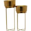 image:imageCosmoLiving by Cosmopolitan Metal Round Planter with Removable Stand Set of 2 31 25H SilverGold