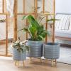 image:imageDeco 79 Magnesium Oxide Round Planter Set of 3 18 16 14H GrayWhite