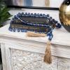 image:imageDeco 79 Glass Handmade Round Long Garland with Tassel with Knotted Brown Jute 87 x 1 x 1 Blue