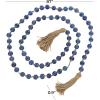 image:imageDeco 79 Glass Handmade Round Long Garland with Tassel with Knotted Brown Jute 87 x 1 x 1 Blue
