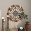 image:imageDeco 79 Wood Scroll Home Wall Decor Medallion Wall Sculpture with Metal FleurDeLis Detail Wall Art 35 x 1 x 35 BrownBrown