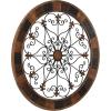 image:imageDeco 79 Wood Scroll Home Wall Decor Medallion Wall Sculpture with Metal FleurDeLis Detail Wall Art 35 x 1 x 35 BrownBrown