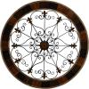 image:imageDeco 79 Wood Scroll Home Wall Decor Medallion Wall Sculpture with Metal FleurDeLis Detail Wall Art 35 x 1 x 35 BrownBrown