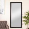 image:imageDeco 79 Wooden Rectangular Minimalistic Wall Mirror 24 x 1 x 36 WhiteBlack