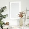 image:imageDeco 79 Wooden Rectangular Minimalistic Wall Mirror 24 x 1 x 36 WhiteWhite
