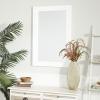 image:imageDeco 79 Wooden Rectangular Minimalistic Wall Mirror 24 x 1 x 36 WhiteWhite